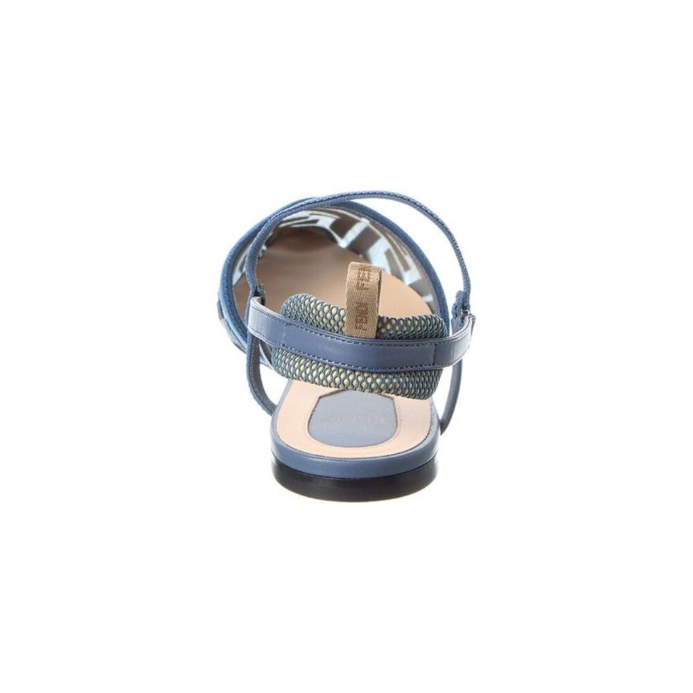 Fendi Colibri Lite Mesh & Leather Slingback Flat, Blue - Picture 3 of 5